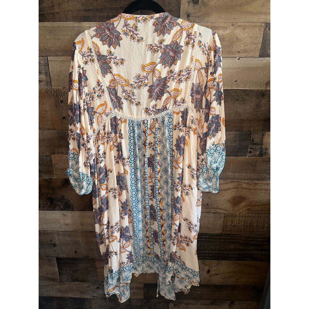 Angie 100% rayon Floral Print Boho Kimono Cardigan Size Small - Picture 4 of 4